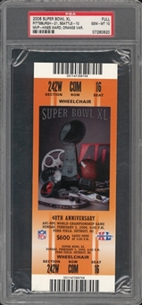 2006 Super Bowl XL Full Ticket, Orange Variation - PSA GEM MT 10